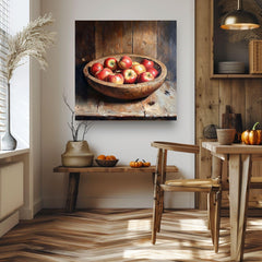 Apple Still Life Painting, Farmhouse Kitchen Wall Art, Fruit Print for Kitchen Art, Traditional Still Life Decor, Country Style Wall Art