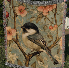 Vintage Bird Throw Blanket, William Morris Inspired Woven Blanket, Reading Blanket, Picnic Blanket, Blanket for Movie Night, New Home Gift