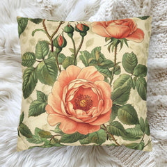 William Morris Rose Pillow, Art Nouveau Floral Pillow Cover for Sofa or Bed, Vintage William Morris Style Cushion, Botanical Throw Pillow