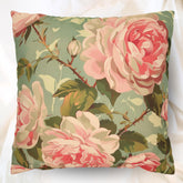 20th Century Vintage Inspired Shabby Chic Pink Dahlia Pillow Decor, Pink Floral Living Room Accessory, Floral Home Decor Pillow