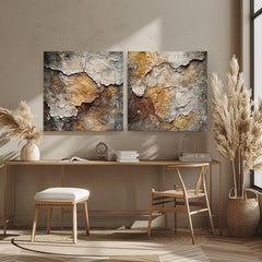 Rustic Abstract Wall Decor, Abstract Wall Art, Set of 2 Wall Art, Large Wall Art, Square Wall Art, Aesthetic Wall Art, Bedroom Decor