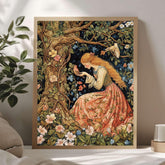 Springtime William Morris Style Wooden Framed Canvas Art, Vintage Floral Botanical Print, Nature Inspired Home Gallery, Boho Wall Décor