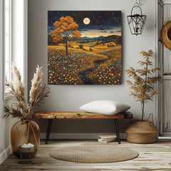 William Morris Art Autumn Forest Canvas Wall Art, Vintage Botanical Art, Rustic Autumn Decor, Elegant Seasonal Canvas Print