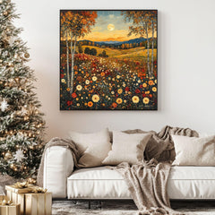 Autumn Field Canvas Art, William Morris Art Decor, Vintage-Inspired Wall Decor, Botanical Forest Scene, Arts & Crafts Movement Style
