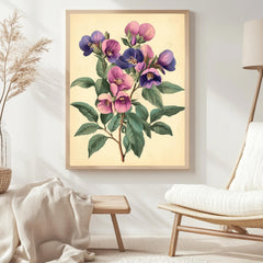Vintage Botanical Wall Art, Antique Floral Poster Print, Framed Garden-Inspired Decor, Classic Nature Wall Decor for Home, Flowers Poster