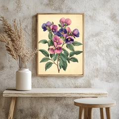 Vintage Botanical Wall Art, Antique Floral Poster Print, Framed Garden-Inspired Decor, Classic Nature Wall Decor for Home, Flowers Poster