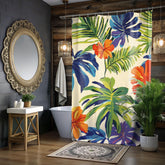 Tropical Pattern Shower Curtain, Tommy Bahama Inspired Design Bathroom Décor, Serene Curtain Print, Dorm Decoration