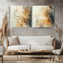 Neutral Textured Wall Art, Set of 2 Abstract Canvas Prints, Modern Neutral Artwork Set, Minimalist Textured Look Wall Art Decor