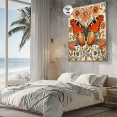 Butterfly Canvas Art William Morris Inspired Butterfly Art Butterfly Wall Art Butterfly Decor Gift Coastal Decor Framed Canvas Morris Style