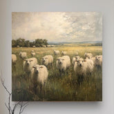 Rustic Sheep Canvas Art, Vintage Farmhouse Wall Decor, Nature Inspired Print, Best For Country Homes, Ideal Gift For Nature Lovers