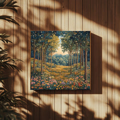Autumn Forest Canvas Wall Art, William Morris Art Decor, Vintage-Inspired Wall Decor, Botanical Forest Scene, Vintage Style Autumn Forest