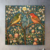 Birds Vintage Wall Art, William Morris Inspired Art, Vintage Home Decor, Vintage Wall Art, Living Room Wall Room, Nature Bird Wall Art