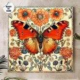 Butterfly Canvas Art William Morris Inspired Butterfly Art Butterfly Wall Art Butterfly Decor Gift Coastal Decor Framed Canvas Morris Style