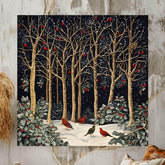 Morris Inspired Wall Art, Living Room Decor, Large Wall Art, Christmas Wall Art, Christmas Gift, Vintage Forest Wall Canvas, Above Bed Decor