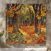 William Morris Inspired Autumn Forest Canvas Wall Art, Vintage Botanical Art, Rustic Autumn Decor, Elegant Seasonal Canvas Print