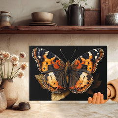 Monarch Butterfly Glass Cutting Board, Rustic Insect Art Kitchen Decor, Botanical Nature-Inspired Gift