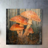 Vintage Mushroom Wall Art, Cottagecore Framed Canvas, Botanical Home Decor, Vintage Mushroom Art Print, Ready To Hang Poster