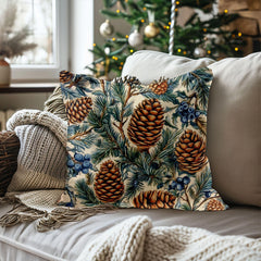 William Morris Style Christmas Decor, Christmas Decor Gift, Holiday Home Decoration, Decorative Winter Cushion, Christmas Throw Pillow