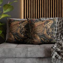 Forest Frog Toad Pillow Earthtone William Morris, Living Room Decor Pillow, Cottagecore Nature Inspired Forest Green Pillow, Frog Lover Gift