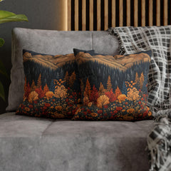 Autumn Mountain Floral Pillow, William Morris Nature Cushion, Vintage Botanical Throw Pillow, Fall Pillowcase, Rustic Cottage Accent