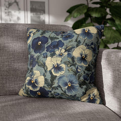 William Morris Blue Floral Pillow, Vintage Botanical Throw Pillow Case, Blue Floral Accent Pillow, Nature-Inspired Flowers Pillow Cover