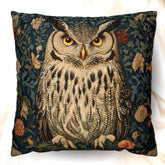 William Morris Inspired Owl Pillow, Whimsical Owl Throw Pillow and Covers, Pillow Case for Living Room, Vintage Animal Pillows