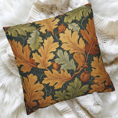 Autumn Leaf Throw Pillow, William Morris Botanical Cushion, Thanksgiving Throw Pillow, Vintage Decorative Sofa Accent, Fall Home Decor