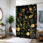 Forest Scene Shower Curtain, Vintage Floral Botanical Print Bathroom Decor, William Morris Inspired Bathroom Curtain, Woodland Rustic Decor