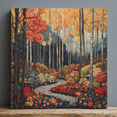 Autumn Forest Canvas Wall Art, William Morris, Vintage Botanical Art, Rustic Autumn Decor, Elegant Seasonal Canvas Print