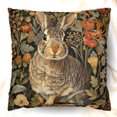 Pillow Vintage Inspired William Morris Rabbit Bunny, Living Room Decor, Bunny Cushion Cover, Autumn Rabbit Pillow, Accent Pillow Bunny