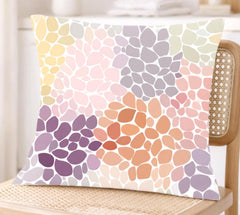Pastel Mosaic Floral Pillow, Soft Colorful Flower Cushion, Abstract Petal Pattern Throw Pillow, Light Spring Pillowcase, Cozy Home Decor
