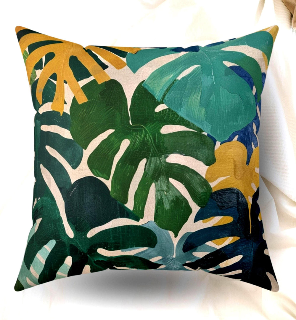 Matisse Inspired Leaves Pillow Green Leaves Pillowcase Abstract Tropical Leaf Pillow Leaf Pattern Throw Pillow Case Palm Tree Throw Pillow