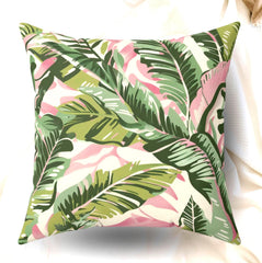 Tropical Pillow Pink And Sage Pillow Palm Leaf Pillow Cover Botanical Cushion Leaf Accent Pillows Tropical Pillow Case Tropical Home decor