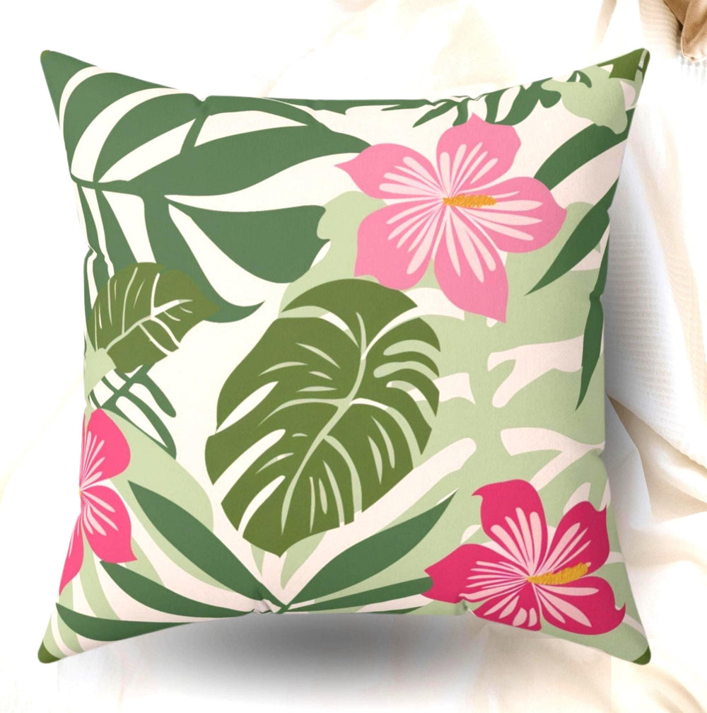 Tropical Throw Pillow Florals Palm Tree Leaves Pillow Cover Tropical Pillow Case Tropical Decor Palm Tree Leaves Cushion Cover