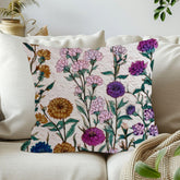 Vintage Floral Throw Pillow, Cottagecore Flower Cushion Cover, Botanical Wildflower Pillowcase, Farmhouse Shabby Chic Decor Accent