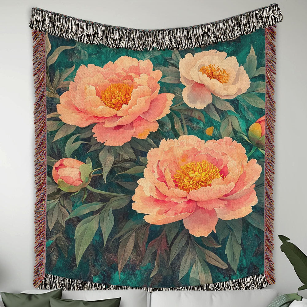 Vintage Floral Blanket Couch, Cozy Picnic Blanket, William Morris Inspired Blanket, Woven Cotton Blanket, Living Room Throw Blanket