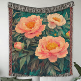Vintage Floral Blanket Couch, Cozy Picnic Blanket, William Morris Inspired Blanket, Woven Cotton Blanket, Living Room Throw Blanket