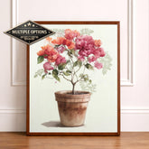 Bougainvillea Plant Wall Art Canvas, Potted Floral Wall Decor, Mediterranean Plant Wall Art Print, Kitchen Shelf Wall Decor Canvas