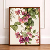 Bougainvillea Wall Art Canvas, Fuchsia Floral Wall Decor, Mediterranean Wall Art Print, Coastal Patio Wall Decor, Flower Canvas Art