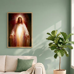 Jesus Portrait Wall Art Print, Christian Canvas Wall Decor, Religious Artwork for Living Room, Savior Portrait Poster