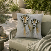 Giraffe Outdoor Pillow, Neutral Safari Cushion, Modern Wildlife Patio Pillow, Elegant Animal Pillowcase, Nature Home Decor Accent