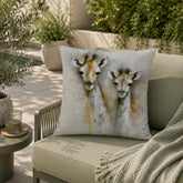 Giraffe Outdoor Pillow, Neutral Safari Cushion, Modern Wildlife Patio Pillow, Elegant Animal Pillowcase, Nature Home Decor Accent