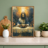 Last Supper Christian Wall Art Print, Moody Jesus Canvas Painting, Religious Dining Room Decor, Spiritual Portrait Artwork