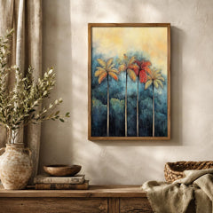 Tropical Palm Tree Wall Art Print, Coastal Living Room Decor, Beach House Artwork, Modern Island Style Wall Hanging, Resort Inspired Home