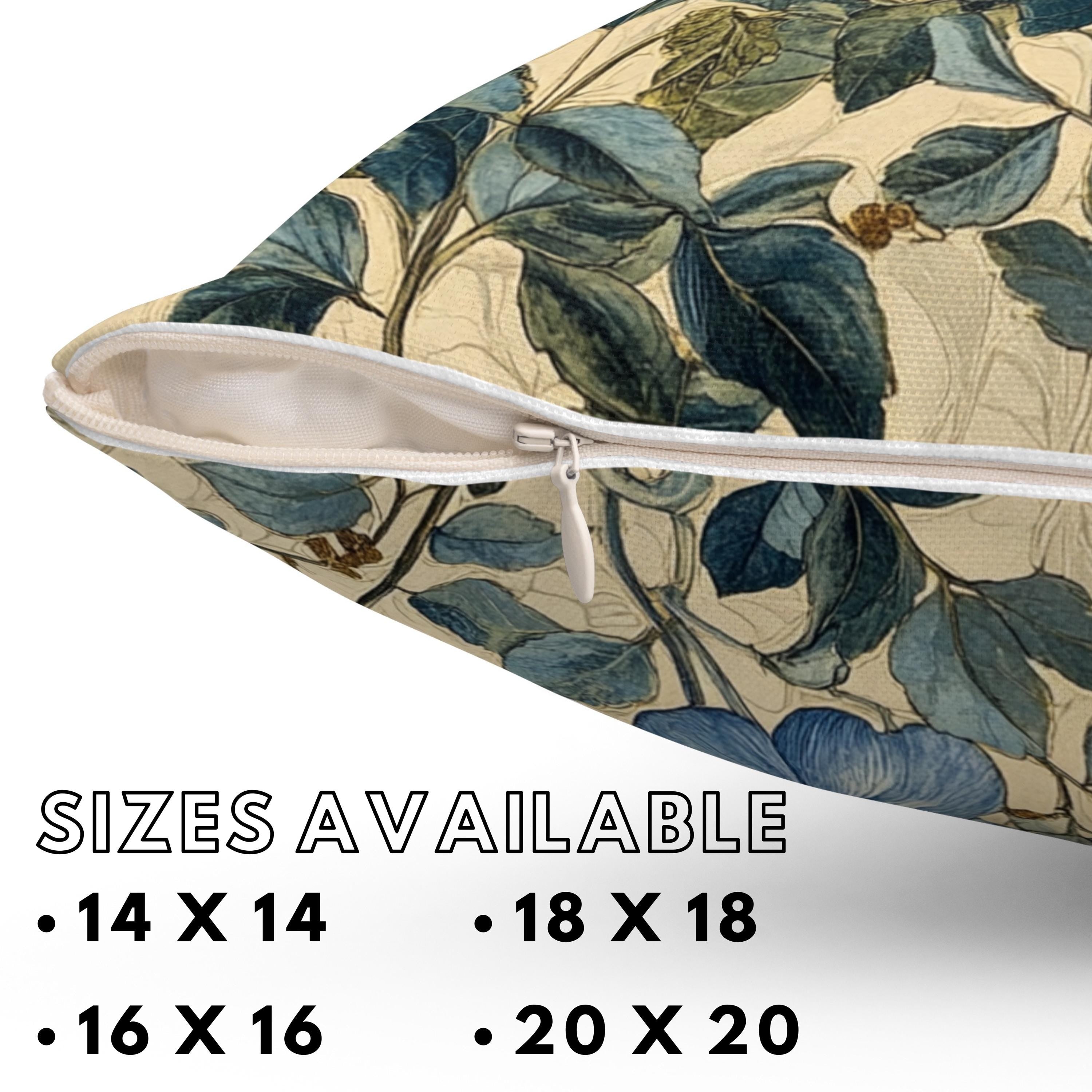 William Morris Inspired Throw Pillow Covers, Square Pillows for Farmhouse, Vintage Floral Cushion Cover, Blue Pillows, Floral Pillow Cases