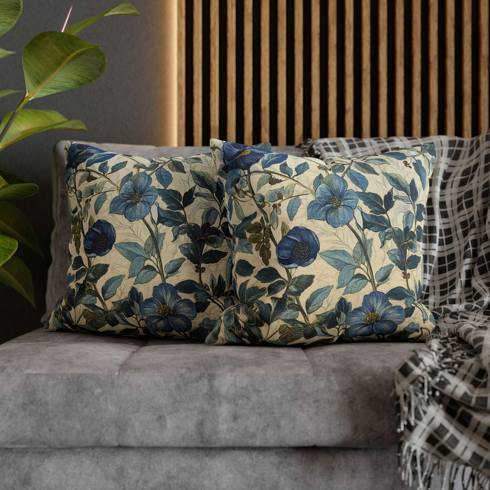 William Morris Inspired Throw Pillow Covers, Square Pillows for Farmhouse, Vintage Floral Cushion Cover, Blue Pillows, Floral Pillow Cases
