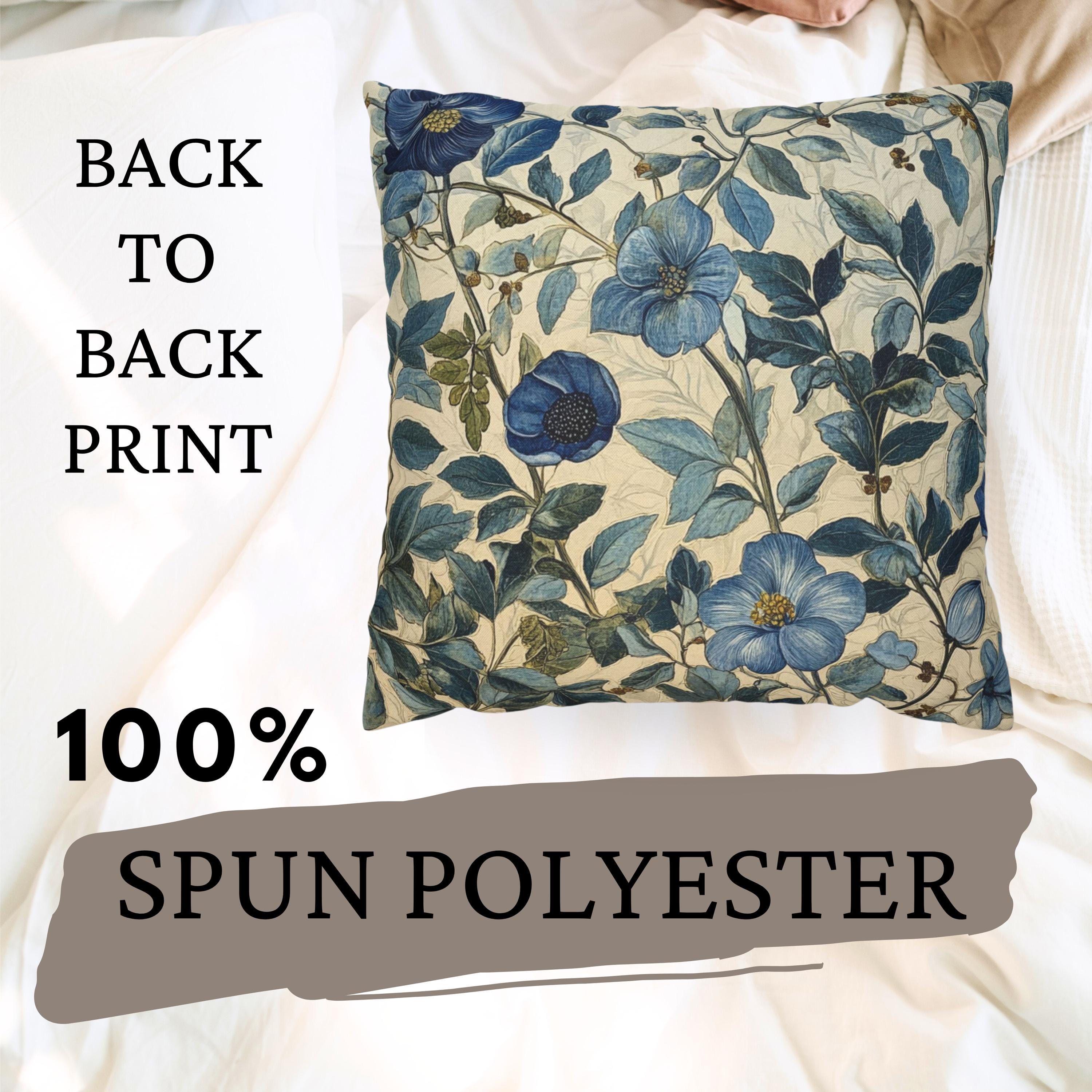 William Morris Inspired Throw Pillow Covers, Square Pillows for Farmhouse, Vintage Floral Cushion Cover, Blue Pillows, Floral Pillow Cases