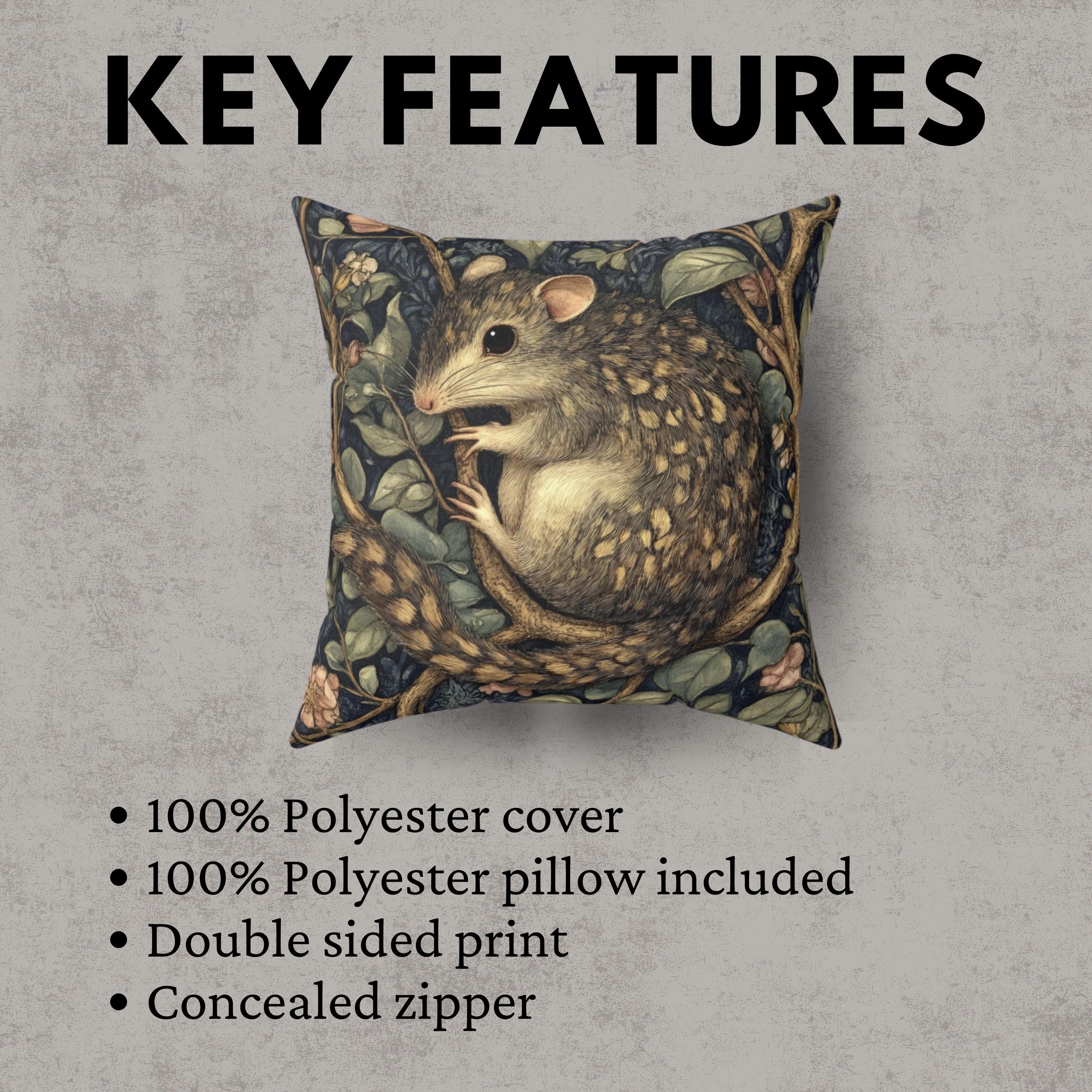 Possum Pillow William Morris Inspired, Botanical Pillow, Vintage Home, Home Decor, Victorian Floral, Art Nouveau Decor, Woodland Animals