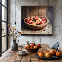 Apple Still Life Painting, Farmhouse Kitchen Wall Art, Fruit Print for Kitchen Art, Traditional Still Life Decor, Country Style Wall Art