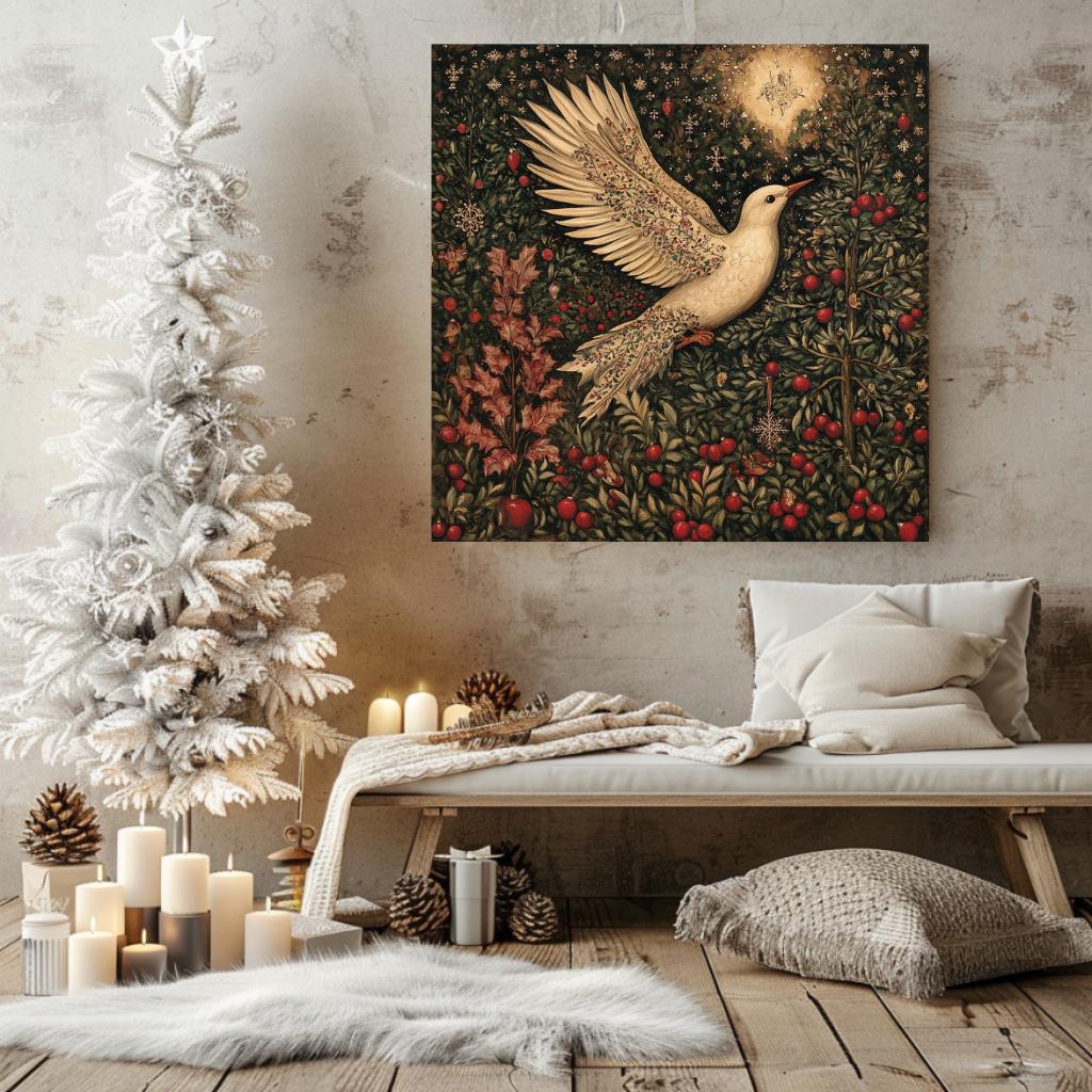 William Morris Bird Canvas, Framed Vintage Bird Art, Botanical Poster Print, Cottagecore Home Decor, Nature-Inspired Wall Wall Art